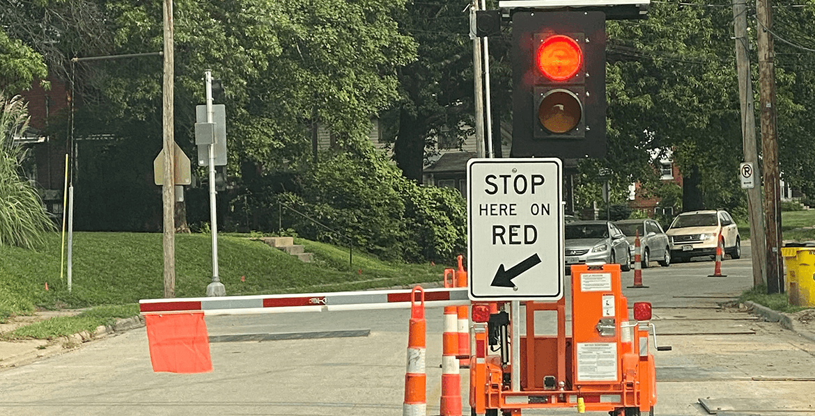 Traffic Control Ahead Sign